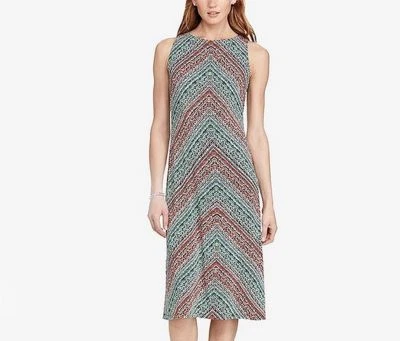 /LX032/ Vestido Midi Jersey Estampado American Living Coral Multi Tamanho 18 $79 - Imagem 1 de 3