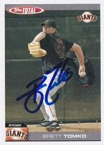 BRETT TOMKO SIGNED AUTO'D 2004 TOPPS TOTAL CARD #571 SAN FRANCISCO GIANTS REDS - Picture 1 of 2