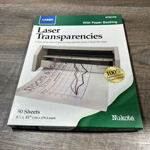 9 Nu*kote Laser Transparencies with Paper Backing 50 Count Boxes - 8 1/2" x 11" - Picture 1 of 4