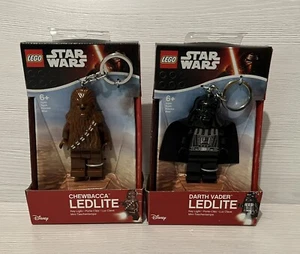 Lego Star Wars Darth Vader & Chewbacca LEDLITE | Keychain Keyring 2016 | New - Picture 1 of 6
