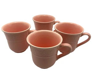 4 Disney Hidden Mickey Mouse Ears Pink Ceramic Coffee Tea Mug Cups Portugal NEW - Picture 1 of 9