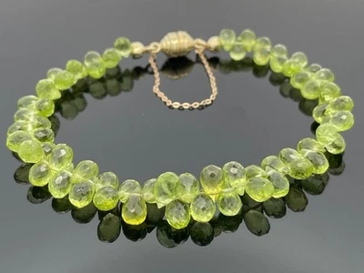 SCHMUCKJAGD  ARMBAND  375/- GELBGOLD MIT PERIDOT FACETTENREICH - Bild 1 von 4