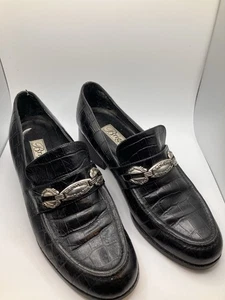 Zapatos Mocasines Brighton Sofia Hechos en Italia De Colección para Mujer Talla 8M Cuero Negro - Imagen 1 de 6