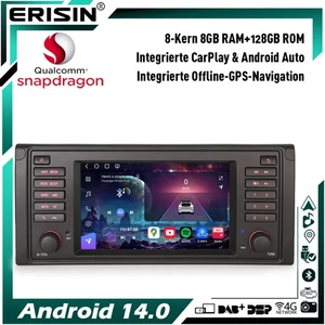Android 14 128GB 8-Kern DAB+ Autoradio CarPlay GPS Navi Wifi für BMW 5er E39 M5 - Bild 1 von 20