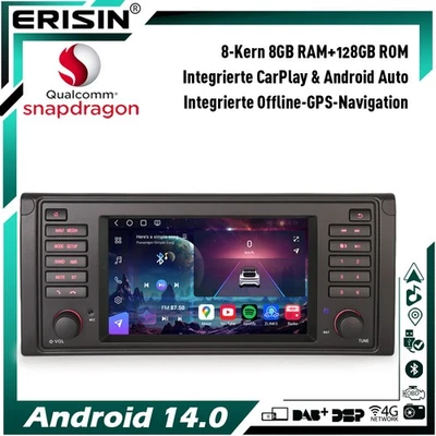 Android 14 128GB 8-Kern DAB+ Autoradio CarPlay GPS Navi Wifi für BMW 5er E39 M5 - Bild 1 von 4