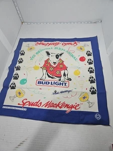 Vintage Spuds Mackenzie Bud Light Anheuser Busch Beer Party Animal Bandana - Picture 1 of 4
