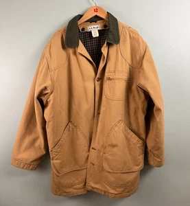 VTG LL Bean Original Field Coat Barn Chore Jacket Beige Primaloft USA Men’s XLT - Picture 1 of 15