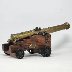 Vintage Brass Ornate Table Cannon Replica 13.25 " El Tigre " Spanish 1797 Model  - Picture 1 of 24