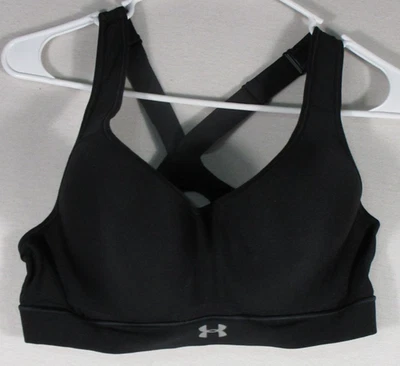 Under Armour 女式高冲击运动文胸可调节肩带 36C 码黑色 — 第 1/4 张图片
