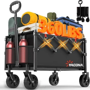 Wagons Carts Foldable, Lightweight Portable Utility Shopping Cart with Wheels... - Picture 1 of 9