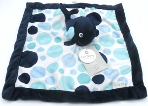 Carters Blu Scuro Balena Peluche Lovey Coperta di Sicurezza per Bambini - Foto 1 di 11