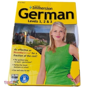 Instant Immersion German Levels 1, 2 & 3 PC & MAC Fun Easy to Use & Bonus CDs - Picture 1 of 7