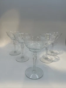 Set Of 5 Vintage Crystal Champagne/Sorbet/Cocktail Glasses - Picture 1 of 4