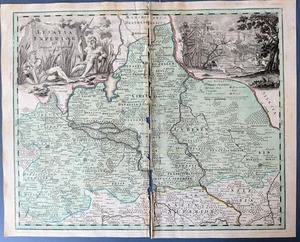 1718 Lusatia Inferior Christoph Weigel Map Germany, Brandenburg Copper Engraved - Picture 1 of 6