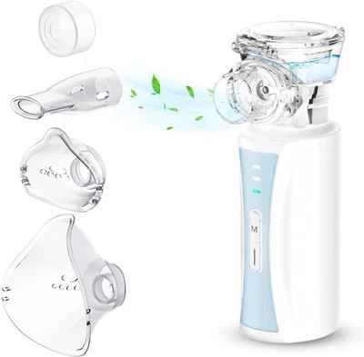 Inhalationsgerät Leiser Tragbare Erwachsene Kinder USB Akku 2 Masken 1 Mundstück - Bild 1 von 4