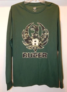 Ruger Patriotic Herren oder Jungen MEDIUM Langarm T-Shirt Grün Baumwolle LIZENZIERT - Bild 1 von 19