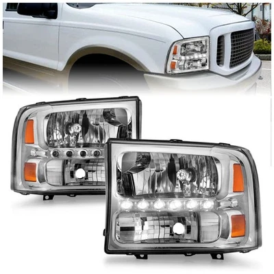 Anzo 111088 Headlight For Ford F-250 Super Duty 1999-2004 Left and Right Chrome - Image 1 of 4
