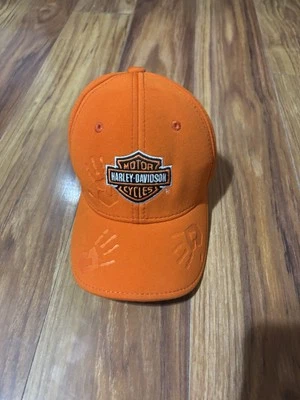 Sombrero Harley Davidson Juvenil Naranja Ajustable Estampado de Manos Foto 1 de 4