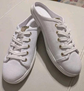 Jack Rogers Ava Damen-Slipper weiß Canvas-Pantolette Sneaker Größe 10 – neu ohne Karton - Bild 1 von 8
