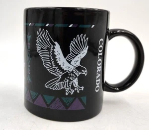 Colorado Eagle Black Coffee Cup Mug Alpine Glass 1991 - Picture 1 of 6