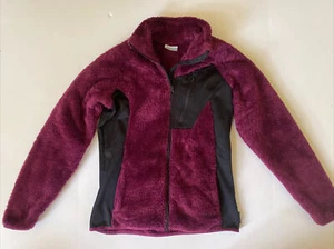 Columbia Zip Up Fleece Jacket Women's Small Long Sleeve Raspberry Pink Mock Neck - Picture 1 of 7