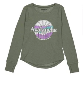 NWT Girls Green Avalanche Waffle Knit Shirt Size 4, 6X - Picture 1 of 1