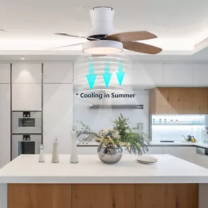 42" Farmhouse LED Ceiling Fan Light 5 Blades 6 Speeds Timer with Remote Control - Picture 1 of 12