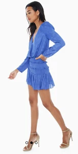 NEW BLUE LIFE  "CLYDE " ULTRAMARINE FLATTERING MINI DRESS SIZE: L - Picture 1 of 11