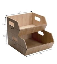 XL Bamboo Storage Bins for Pantry & Kitchen Cabinet Organizer 2PC