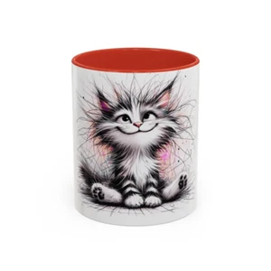 Tazza per gatti in ceramica 11 oz - tazza da caffè con accento carino, regalo per proprietario di gatti - Foto 1 di 4