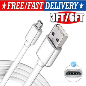 3/6ft Micro USB Fast Charging Cable Cord For Samsung Android Phone Charger - Picture 1 of 16