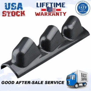 52mm 2'' A Pillar Gauge Pod Triple Hole Carbon Fiber Car Meter Mount Holder Pod - Bild 1 von 11