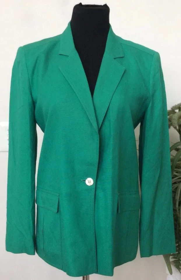 Chaqueta Blazer Christian Dior Mujer Algodón Verde Multi Ocasión Talla 10 Usada en Excelente Condición Foto 1 de 4