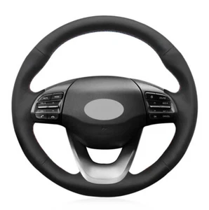 Alcantara Steering Wheel Cover Real Leather Wrap for HYUNDAI I30 VELOSTER L - Picture 1 of 12