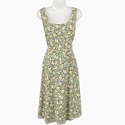 Vestido de lapislázuli para mujer línea A sin mangas estampado floral ditsy hasta la rodilla forrado algodón Foto 1 de 4