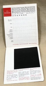 Folleto de garantía de certificado en blanco Omega década de 1970 Speedmaster Seamaster fabricante de equipos originales/ - Imagen 1 de 9