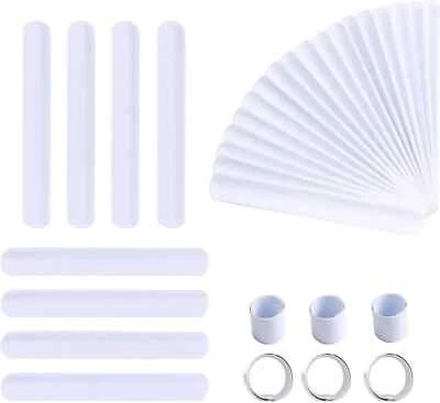 Pacote com 110 pulseiras brancas, 8,7 x 1,2 polegadas bandas em branco para artesanato - Imagem 1 de 4