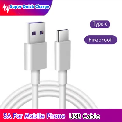 Super Quick Charge 5A USB Type C Cable Fast Charging Mobile Phone Data Cable 1M - Image 1 of 4