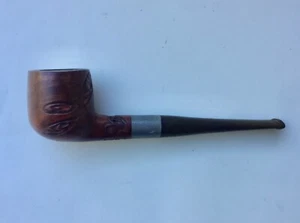 Vintage Estate Billiard Style Carved Brown Smoking Tobacco Pipe - Picture 1 of 10