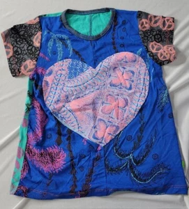 Juana De Arco Corazon Nido T-Shirt 6 Patchwork-Juana Print Mix-06 NWT - Picture 1 of 4