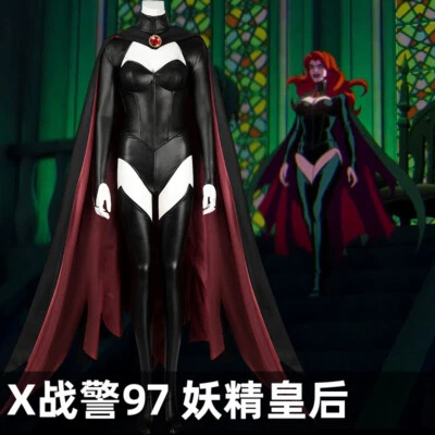 X-Men '97 Rojo Reina Madelyne Disfraz Mujeres Juegos con disfraces Capa Pantalones Cortos Traje de Halloween Foto 1 de 4