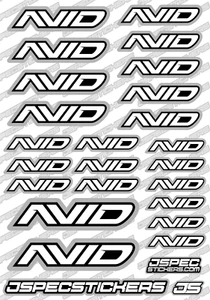 AVID RC CAR BUGGY STICKER DECAL SHEET BEARING ACCESSORIES NITRO EP JSPEC GREY - Picture 1 of 8