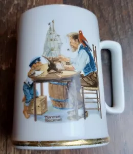 Norman Rockwell Tasse For A Good Boy 1985 Goldrand Museum Sammlerstück Vintage - Bild 1 von 13
