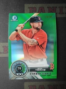 2018 Bowman Chrome Baseball Green Refractor Sam Travis /99 - Picture 1 of 2