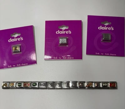 Claire's 18 link to link charms including KARA spelled out Lot - Image 1 of 4