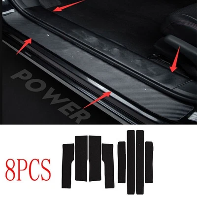 New For Nissan Kicks 17-2024 Carbon Leather Door Sill Scuff Plate Guard sticker Foto 1 de 4