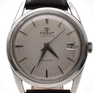 Tissot Visodate Seastar Swiss Made Mechanical Wristwatch W/ Black Leather Strap - Picture 1 of 12