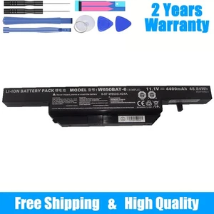 11.1V 4400mAh W650BAT-6 battery for Clevo W650RZ W650SR W650SZ W670SZQ W650SC - Afbeelding 1 van 5