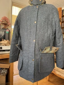 House Of Bruar 100% Pure New Wool Field Jacket Coat Blue  Houndstooth 18 - Picture 1 of 13