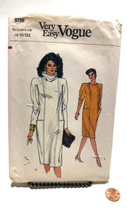 Vogue Very Easy Pattern #8729 Misses' Dress Sizes 8-12 - Picture 1 of 2